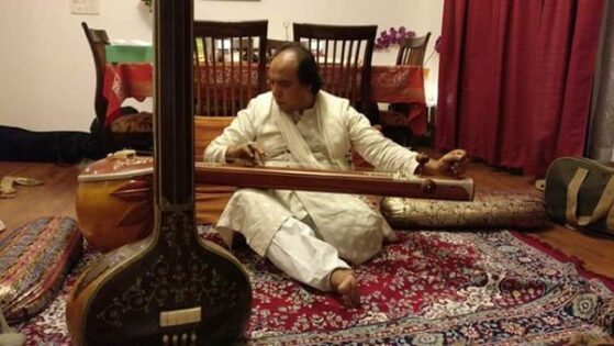 Man playing Tanpura