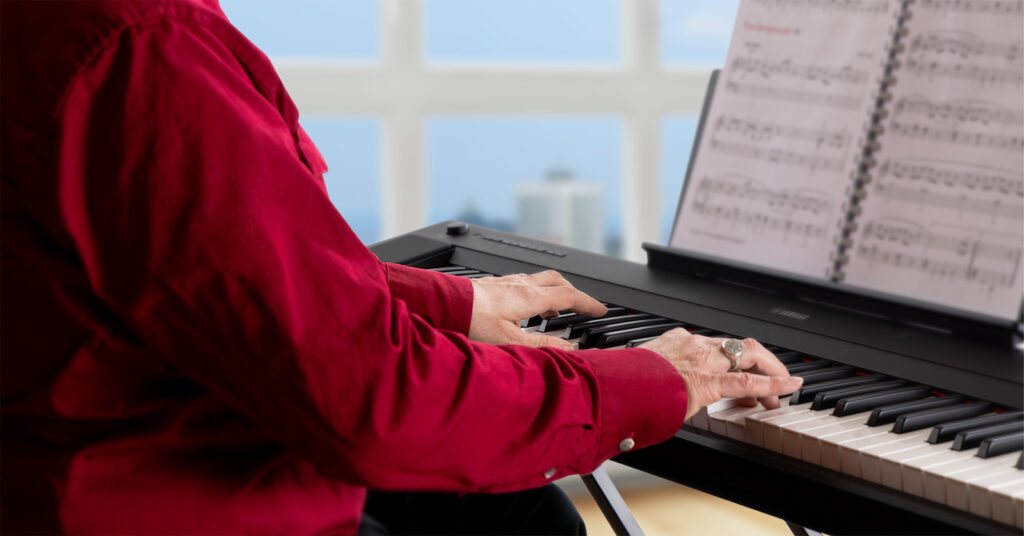 Piano Setup for Worship- girl playing piano