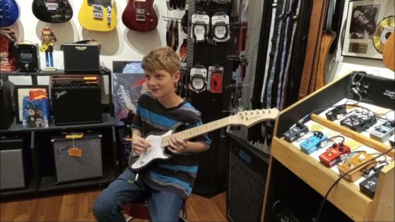 Boy buying guitar | Learn electric guitar at 12