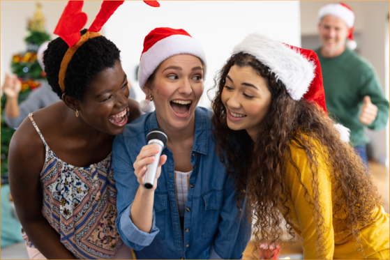 group singing in christmas