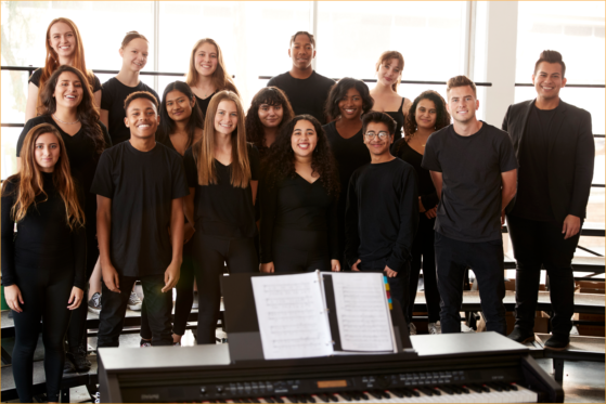 a young choir performing