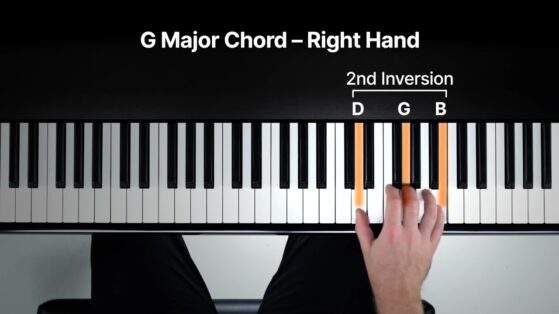 G Major chord,- playing piano