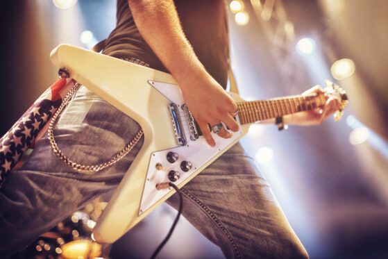 Man playing electric Guitar