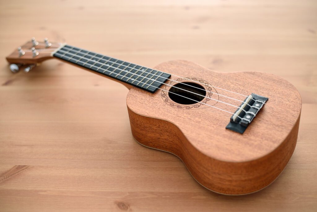 a brown ukulele