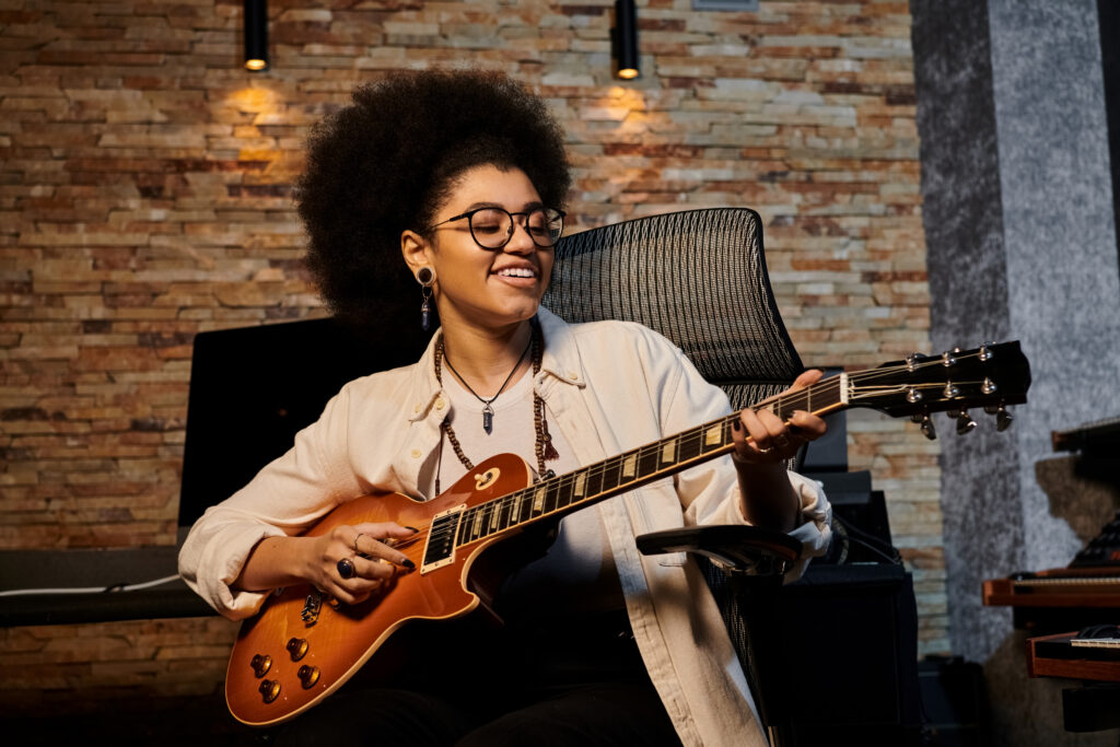 Woman playing Guitar