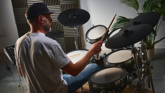 Man playing drums