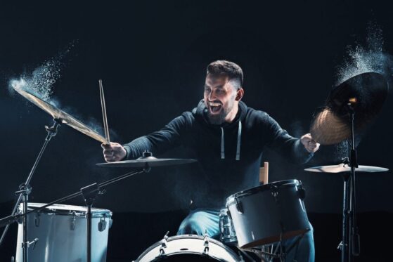 Man playing drums