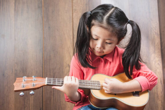 playing ukulele