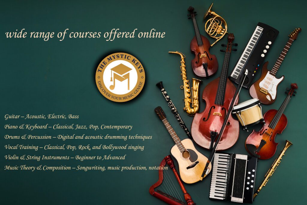 Virtual music classes having wide range of courses