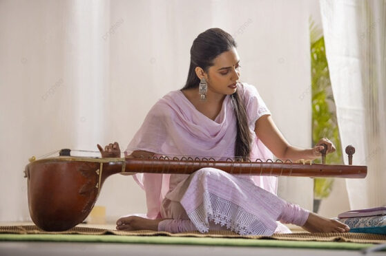 Playing sitar