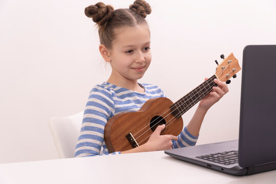 playing ukulele