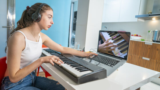 playing piano