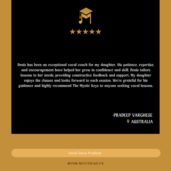 Student postivie feedback on the classes at The Mystic Keys