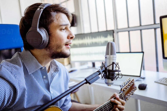 playing guitar