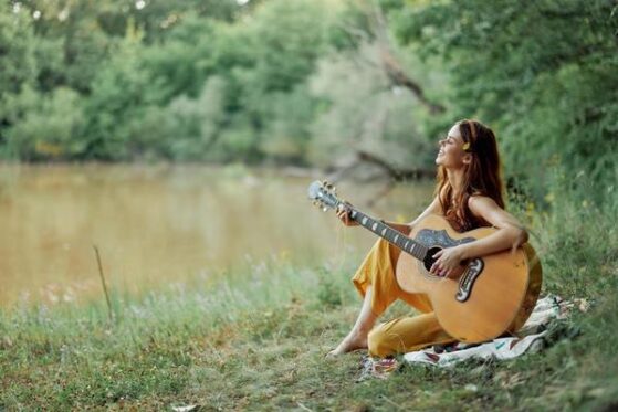 playing guitar