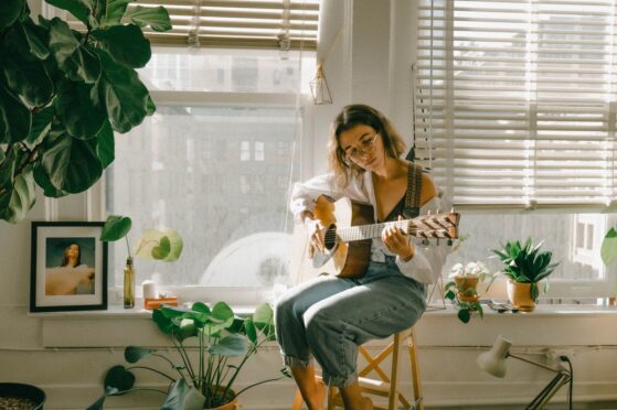 playing guitar