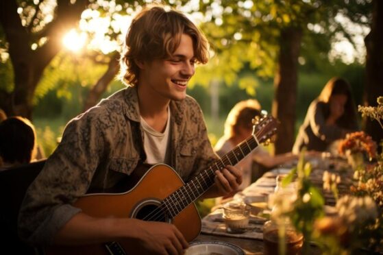 playing guitar