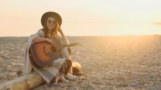 playing guitar