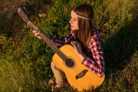 playing guitar