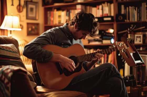 playing guitar