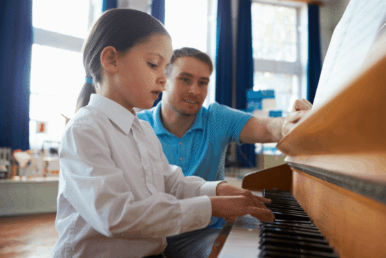 Playing piano