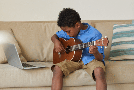 playing guitar