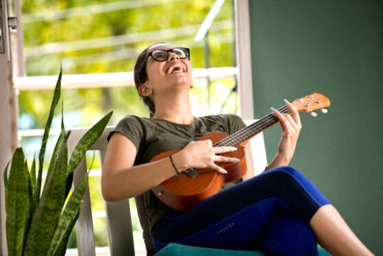 playing Ukulele