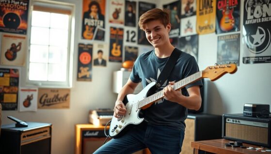 playing guitar