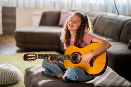 playing guitar
