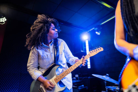 playing guitar