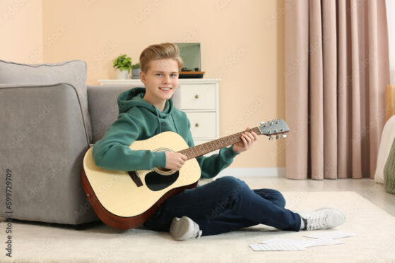 playing guitar