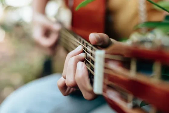 playing guitar
