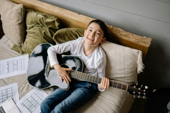 playing guitar