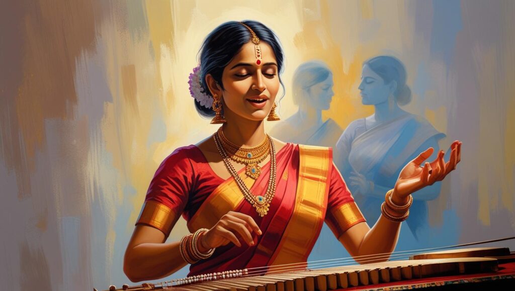woman singing carnatic song