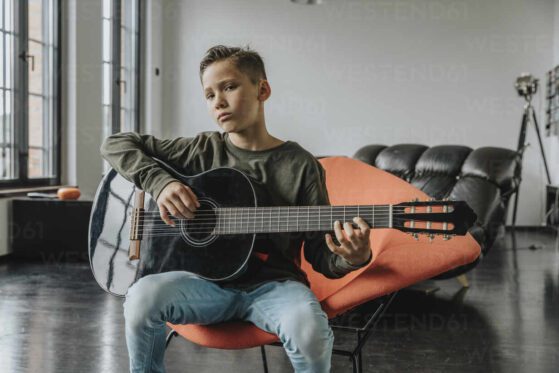 playing guitar