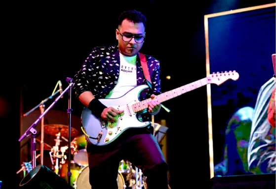 playing guitar