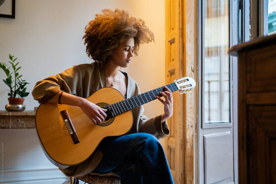 playing music