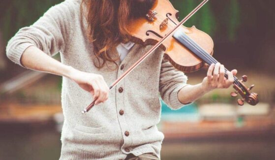 Playing violin