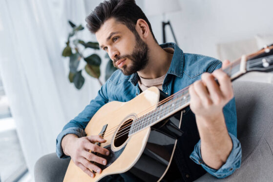 playing guitar