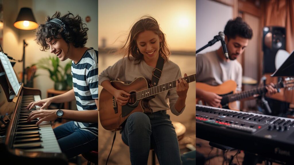 Student exploring creative genres and techniques to make music practice fun