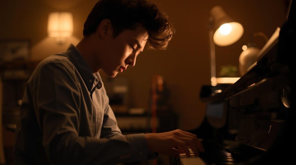 Advanced student practicing expressive performance in personalized music session