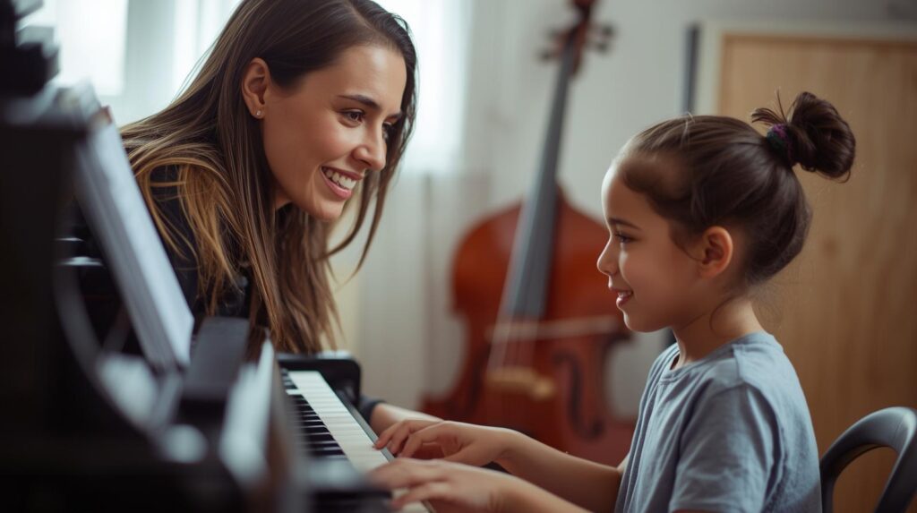 The Mystic Keys tutor mentoring student to build confidence through individual music training
