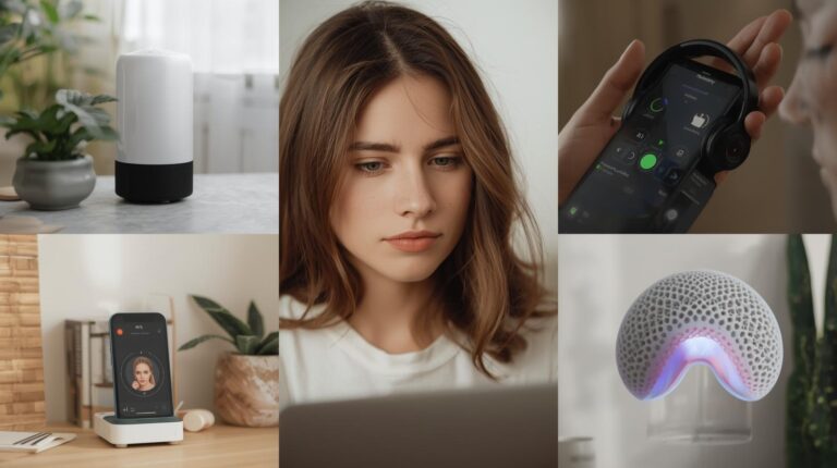 woman creating a playlist