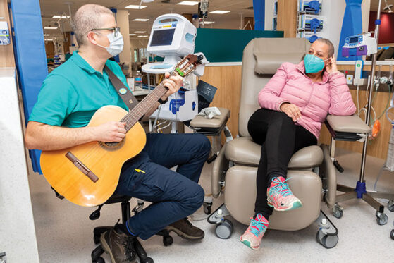 healing- playing guitar