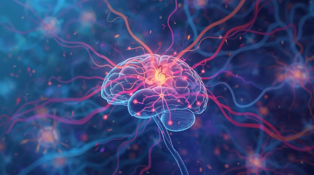 Relaxation through music showing brain activity while playing an instrument