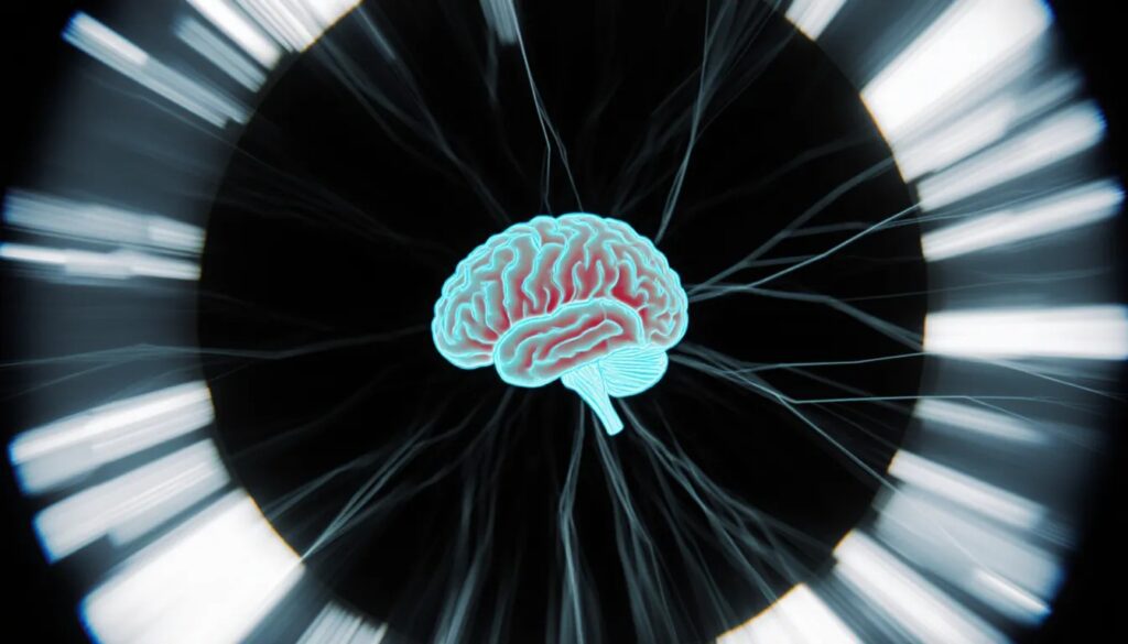 Diagram showing the effects of classical music on the brain with stronger neural connections and improved mental resilience.
