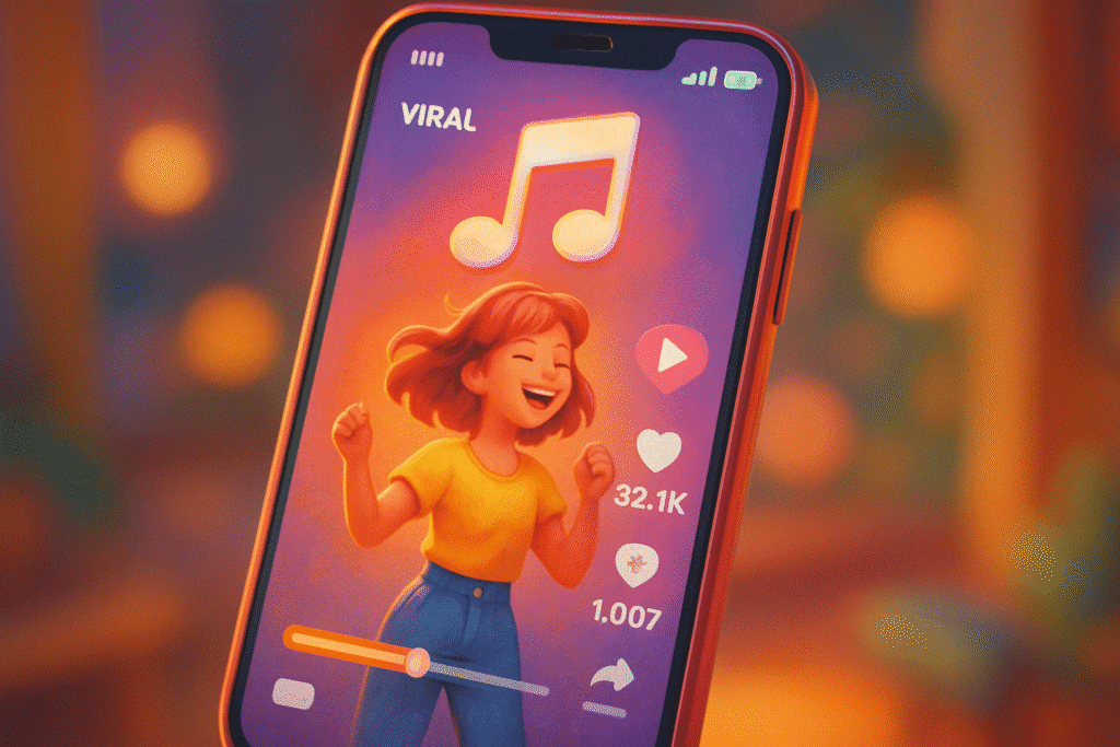 Trending TikTok music clip showing how short-form videos influence what makes a song catchy in today’s digital world.