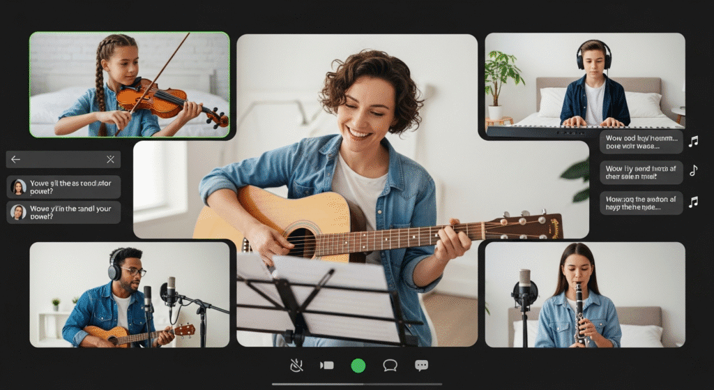 Collaborative music learning using music tech at Mystic Keys in virtual group classes