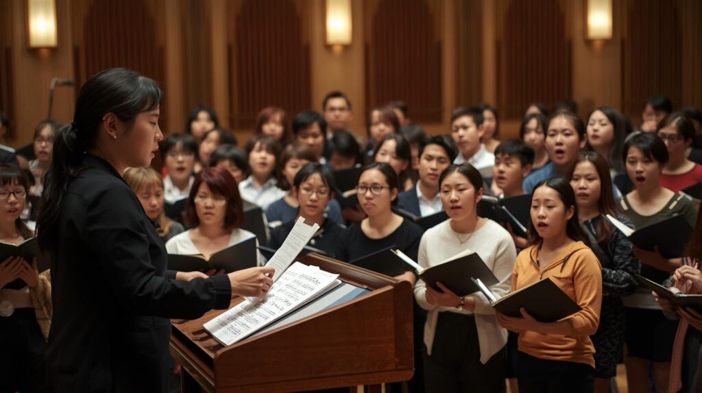 choir rehearsal arranging pop songs for vocal ensemble