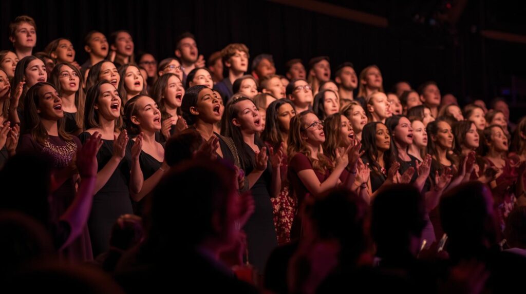choir performance after pop song arrangement